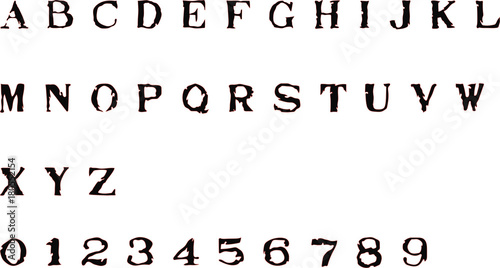 Old Typewriter Font - Black Retro Font With red Outline