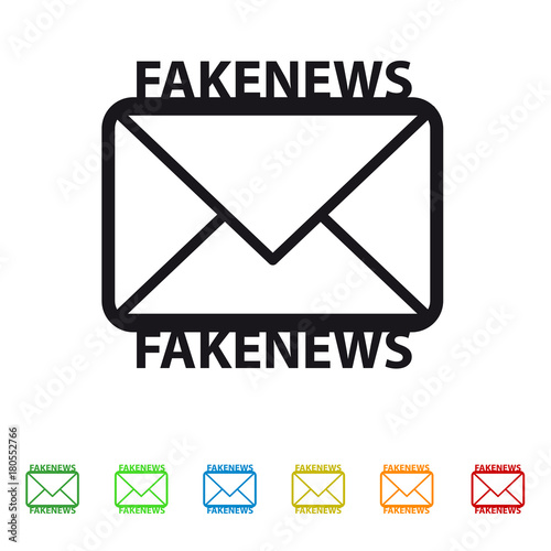 Fakenews envelope icon - Colorful vector illustration - Designed for apps, web and software interfaces.