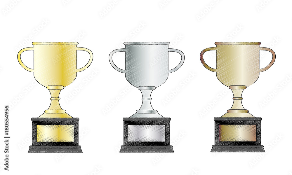 The three cup trophies scribbled The three cup trophies scribbled