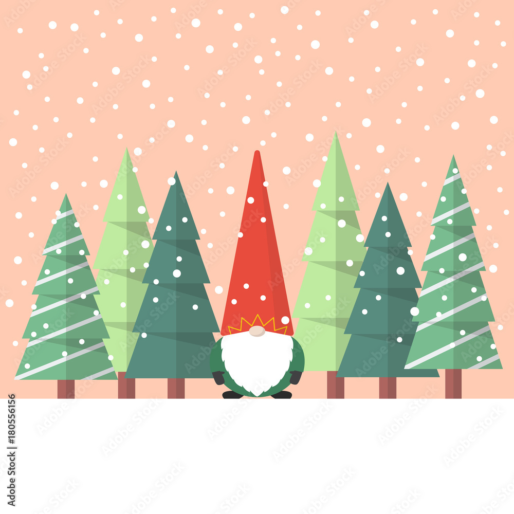 Little Santa claus with christmas tree Little Santa claus with christmas tree