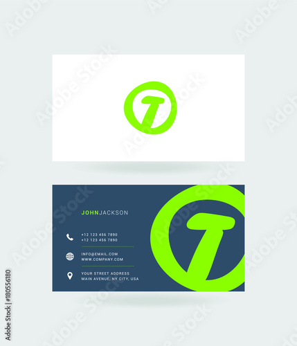 Letter T Logo with Business Card Template Vector.