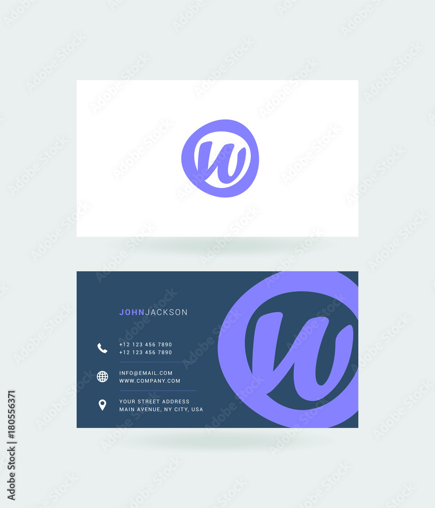 Letter W Logo with Business Card Template Vector. Letter W Logo with Business Card Template Vector.