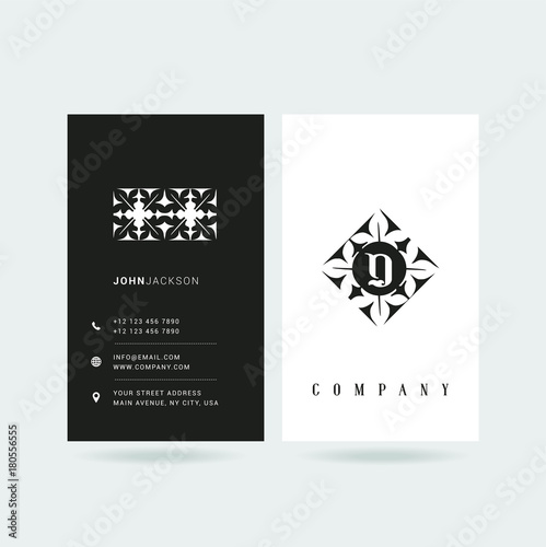 N Letter Logo, Floral logo icon with Business Card Template Vector