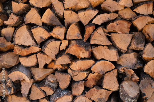 Background stack of wood logs for firewood