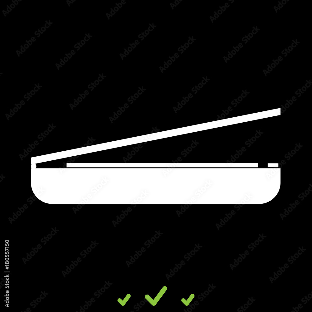 Scanner it is white icon . Scanner it is white icon .