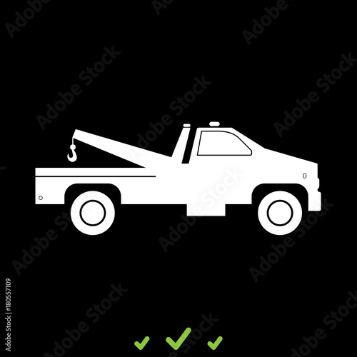 Breakdown truck it is white icon .