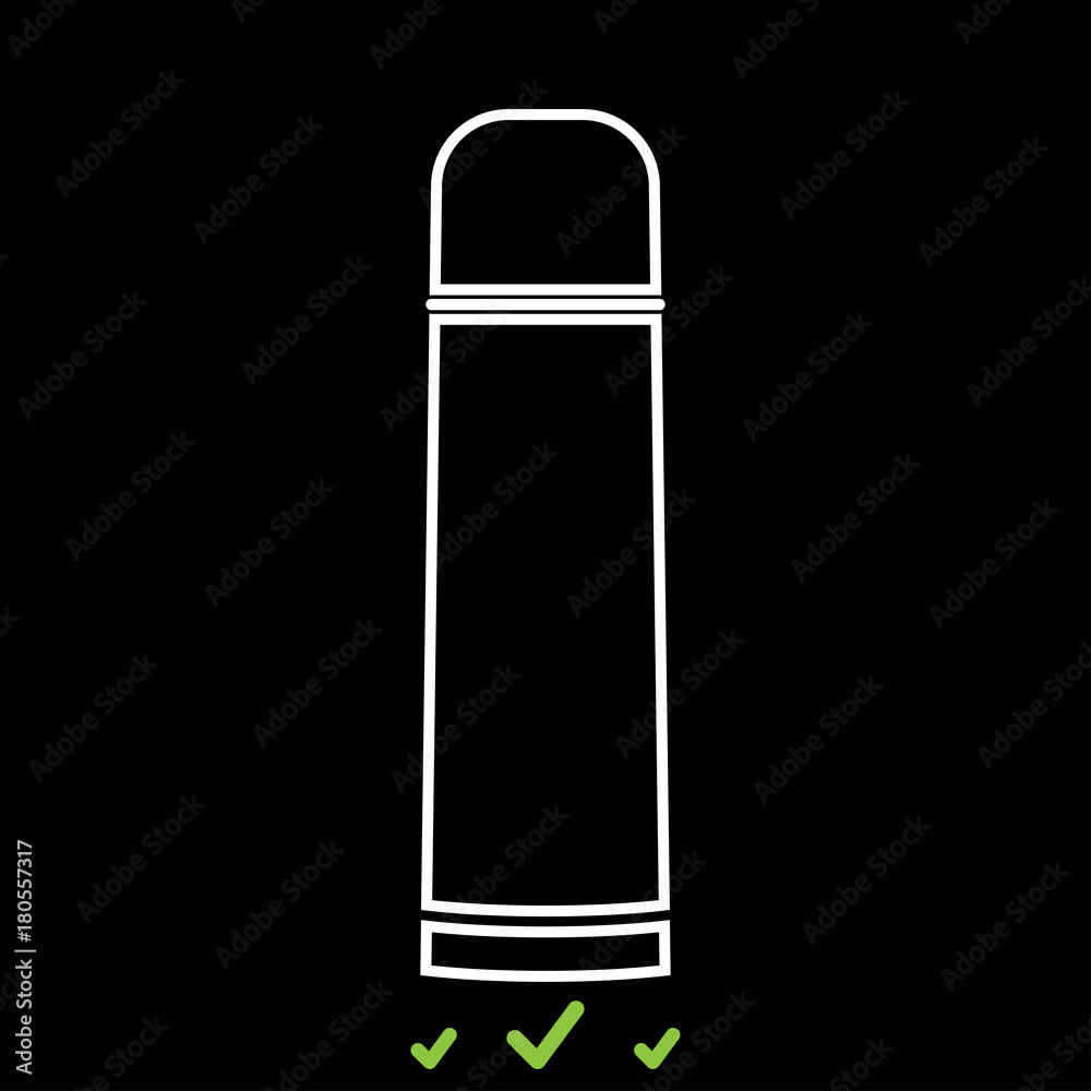 Thermos or vacuum flask it is white icon . Thermos or vacuum flask it is white icon .