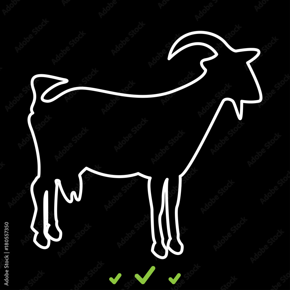 Goat it is white icon .