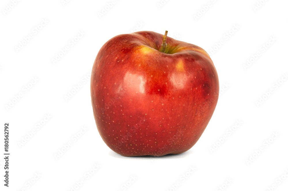 red ripe bright apples on a white isolated background red ripe bright apples on a white isolated background