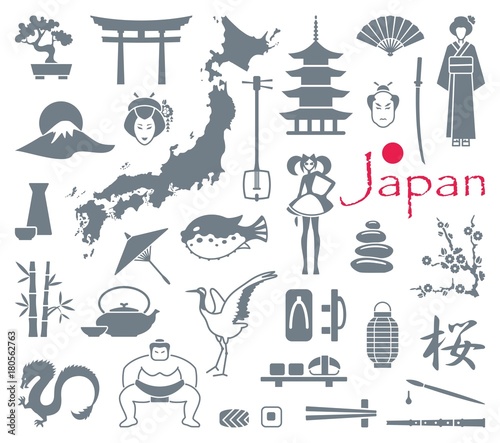 Japan icons. Vector illustration