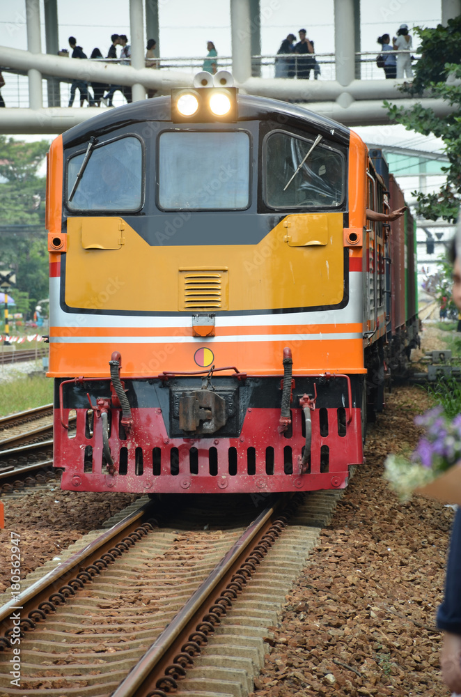 Obraz premium The train is speeding.