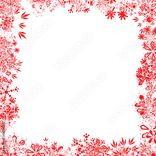 Red Christmas Snowflake Frame