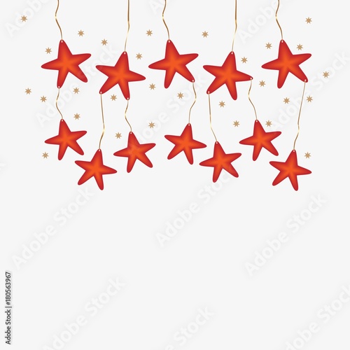 Christmas background with pendant stars