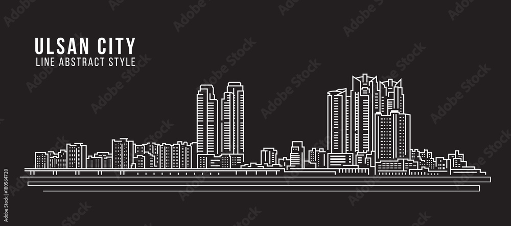 Cityscape Building Line art Vector Illustration design - Ulsan city