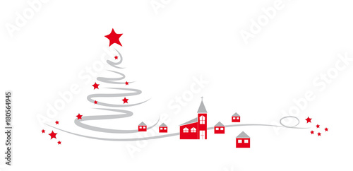 weihnachtsbaum mit weihnachtsdorf