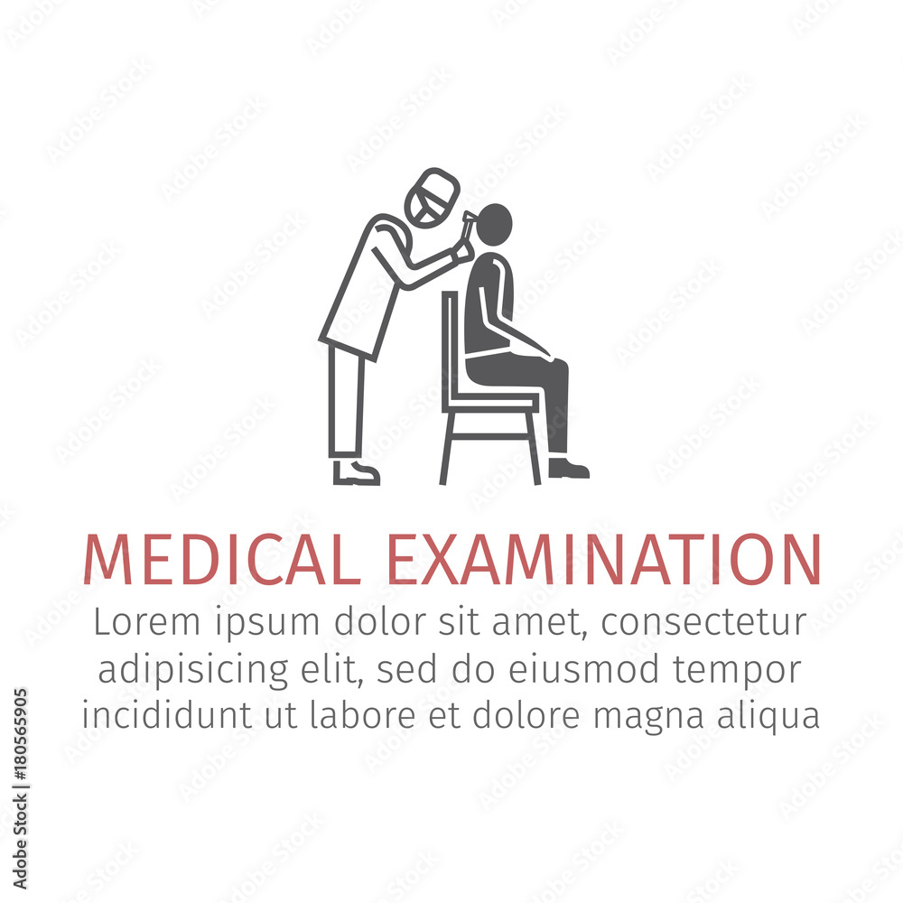 Ear check line icon. Vector Ear check line icon. Vector