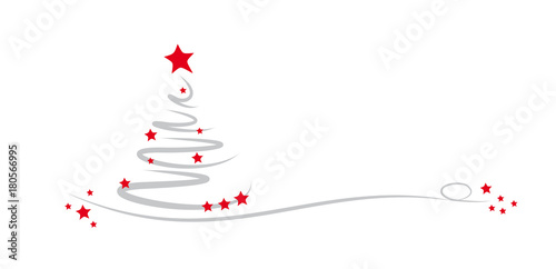 tanennbaum mit sternen in grau-rot