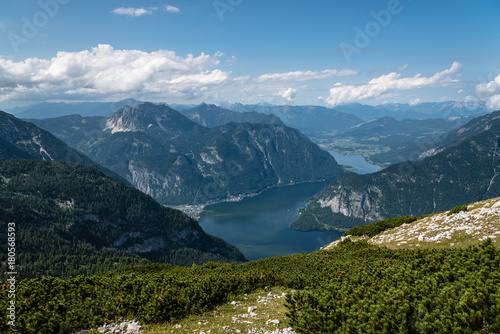 Scenic view of alps mountains a sunny day