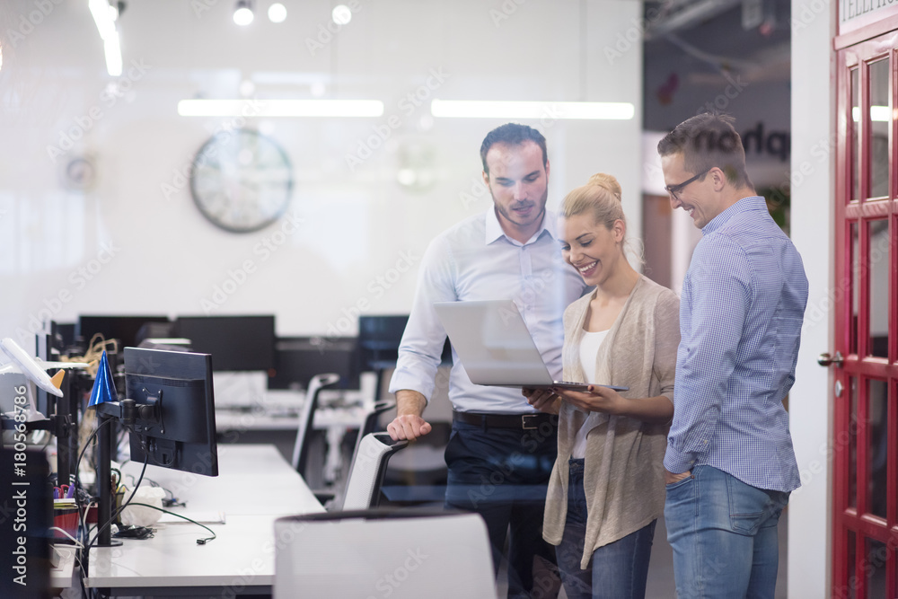 Business team Working With laptop in creative office