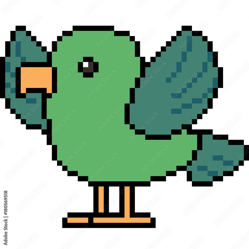 Fototapeta premium vector pixel art bird