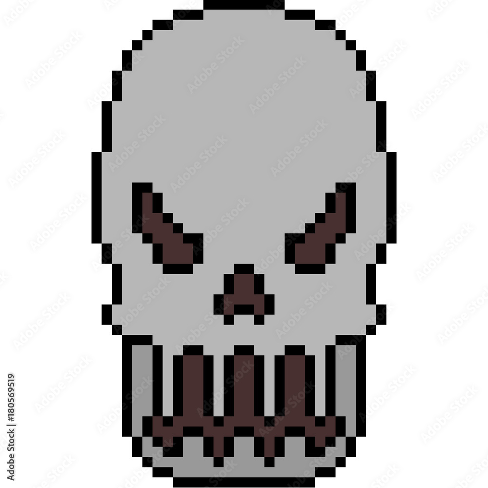 Obraz premium vector pixel art skull mask