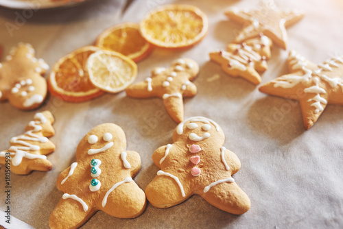 Christmas honey biscuits with orange
