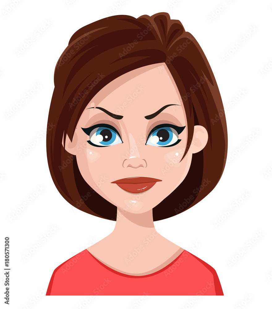 Face expression of a woman - dissatisfied, angry. Face expression of a woman - dissatisfied, angry.
