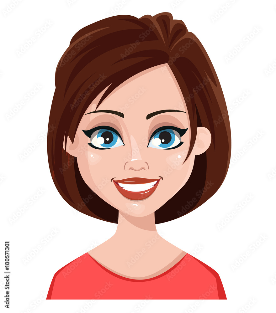 Female emotions. Attractive cartoon character. Female emotions. Attractive cartoon character.