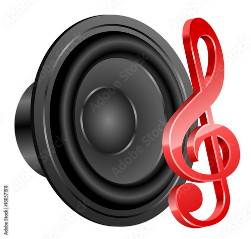 Loudspeaker and treble clef