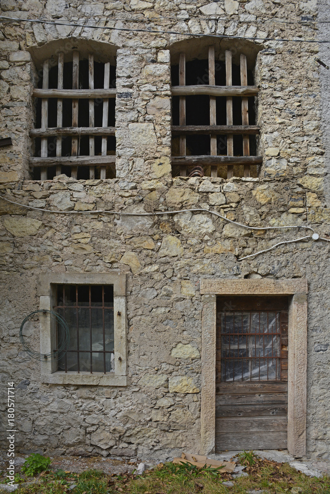 A derelict building in hill village of Erto in Friuli Venezia Giulia, north east Italy
