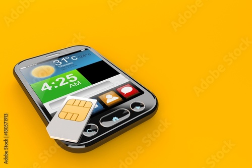 Smart phone with SIM card