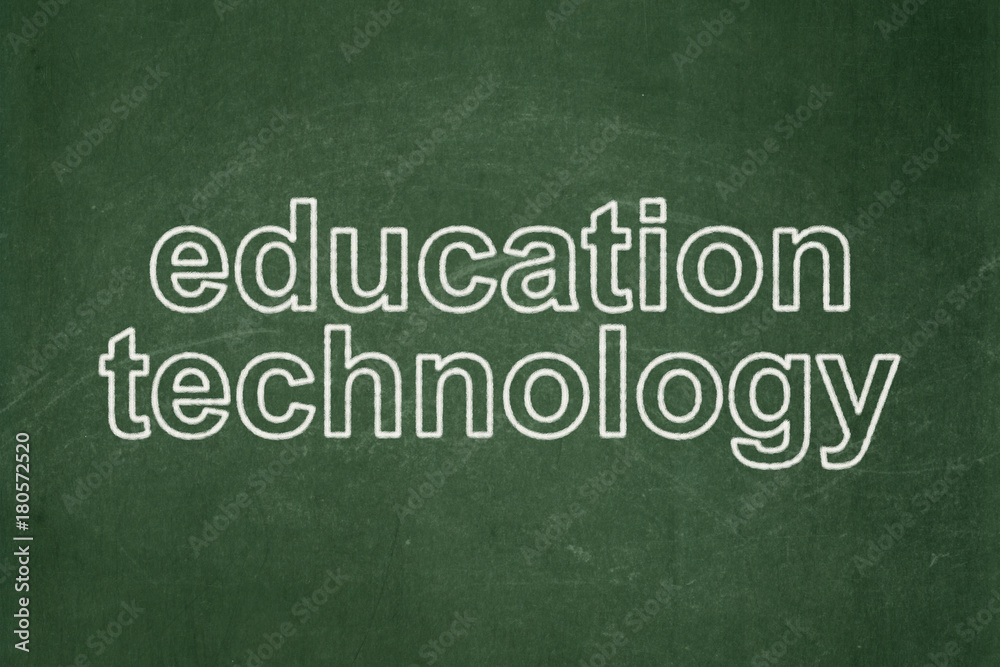 Learning concept: text Education Technology on Green chalkboard background Learning concept: text Education Technology on Green chalkboard background