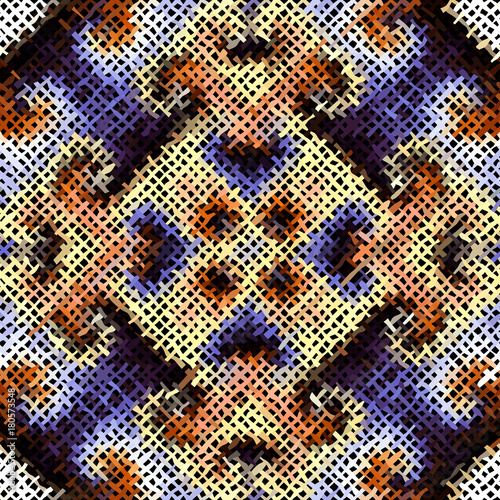 Seamless background pattern. Imitation of a texture of rough canvas painted with paint.