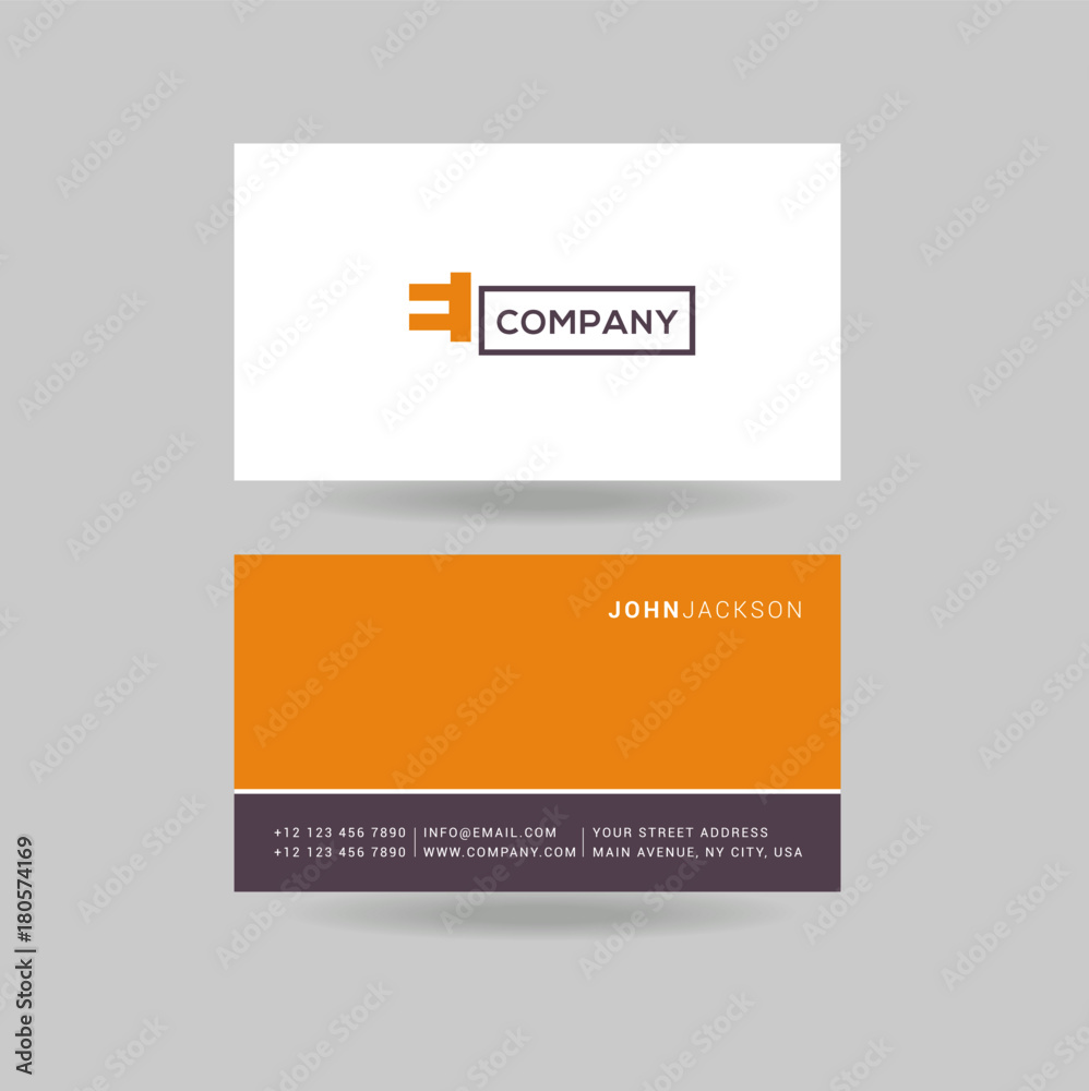 Letter E Logo Icon with Business Card Template Vector.