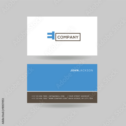 Letter E Logo Icon with Business Card Template Vector.
