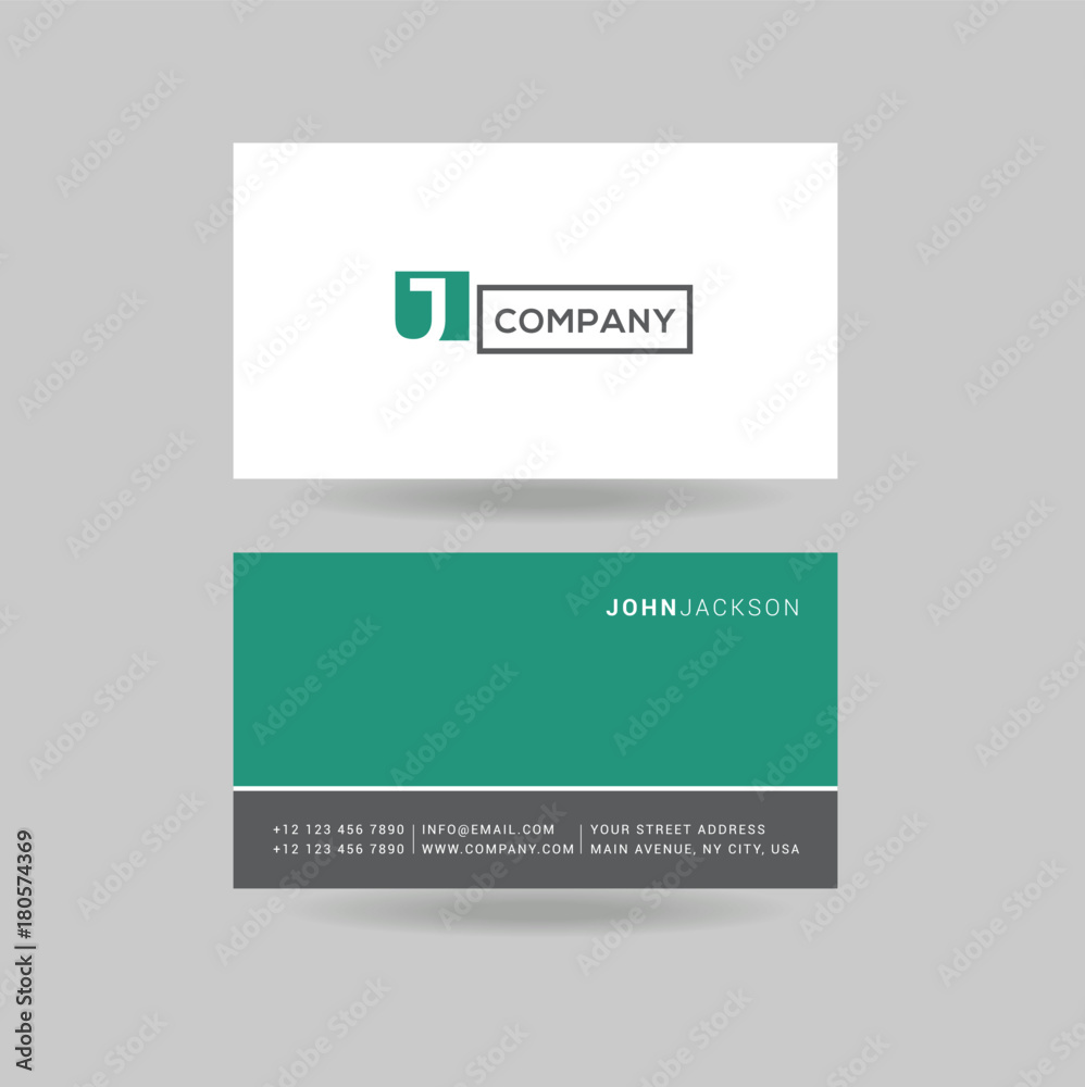 Letter J Logo Icon with Business Card Template Vector.