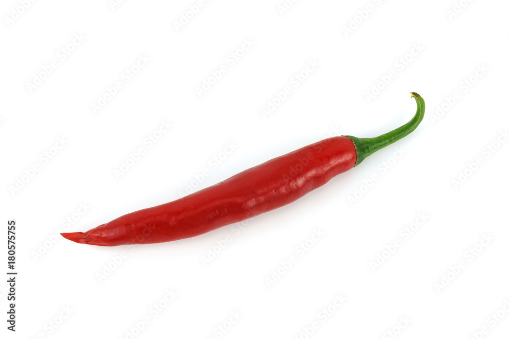 Red hot chili pepper isolated on white background