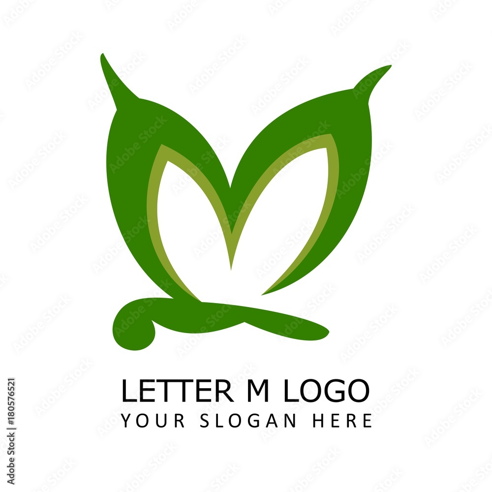 Fototapeta premium letter m butterfly logo