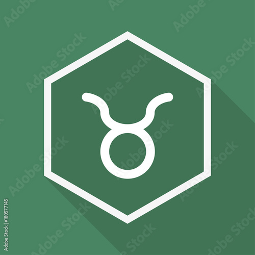 Polygon Button mit Schatten - Sternzeichen - Stier