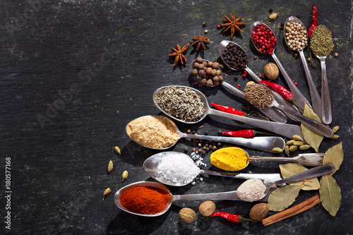 various herbs and spices for cooking