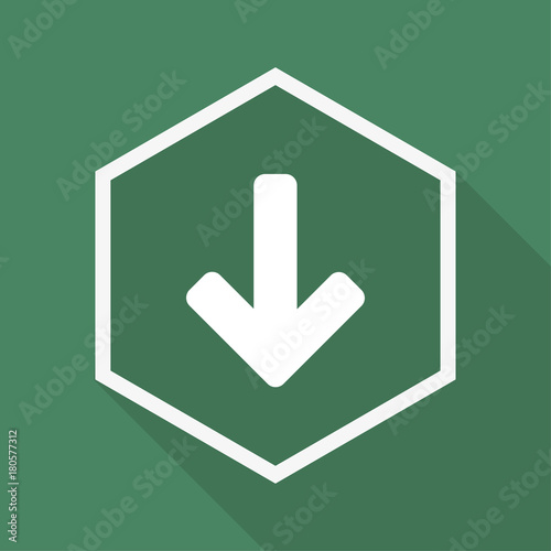 Polygon Button mit Schatten - Pfeil nach unten