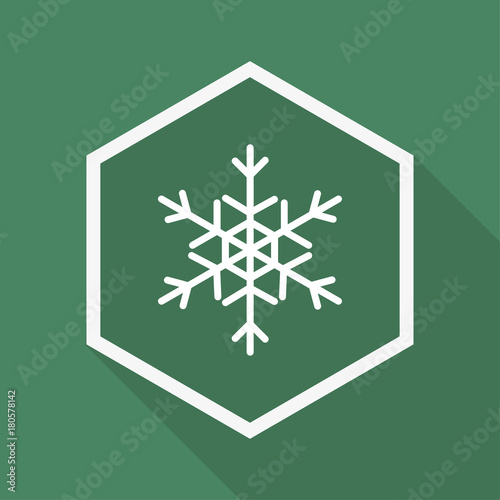 Polygon Button mit Schatten - Schnee - Frost