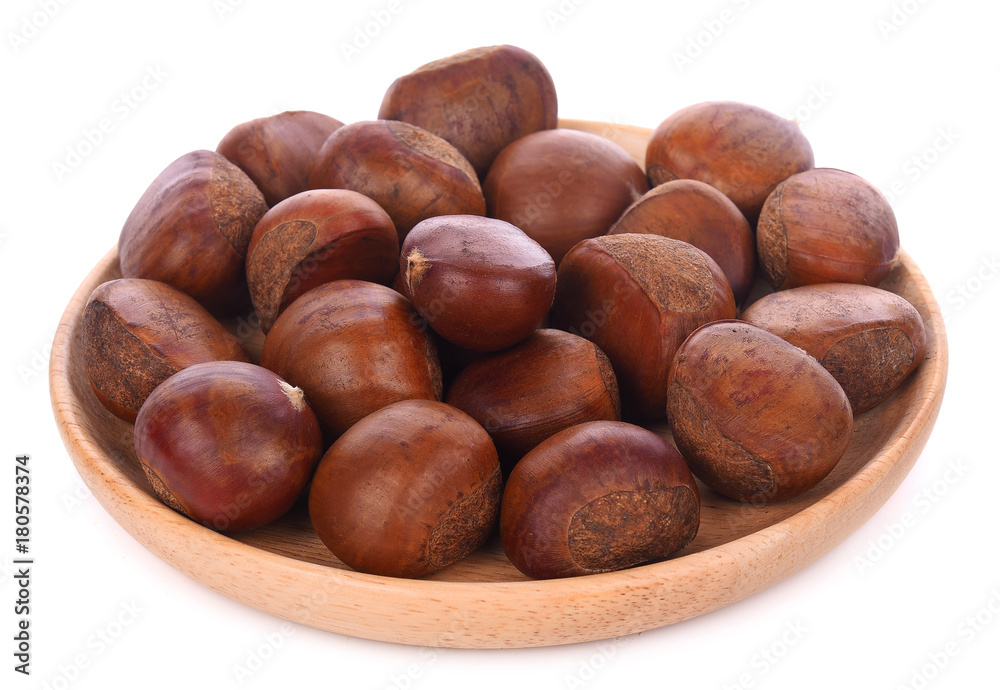 Chestnuts isolated on white background Chestnuts isolated on white background