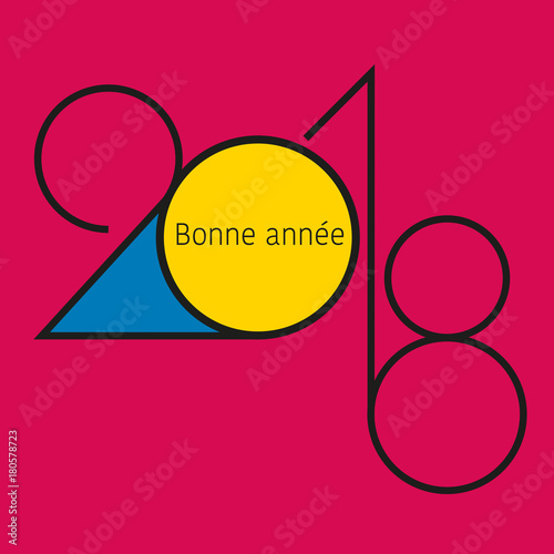 2018 - carte de vœux - design - entreprise - carré -graphique - élégante - chic - bonne année