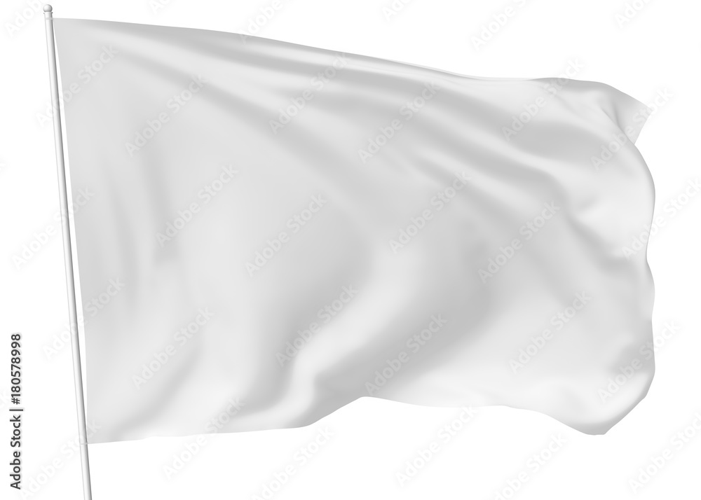 Obraz premium White flag on flagpole