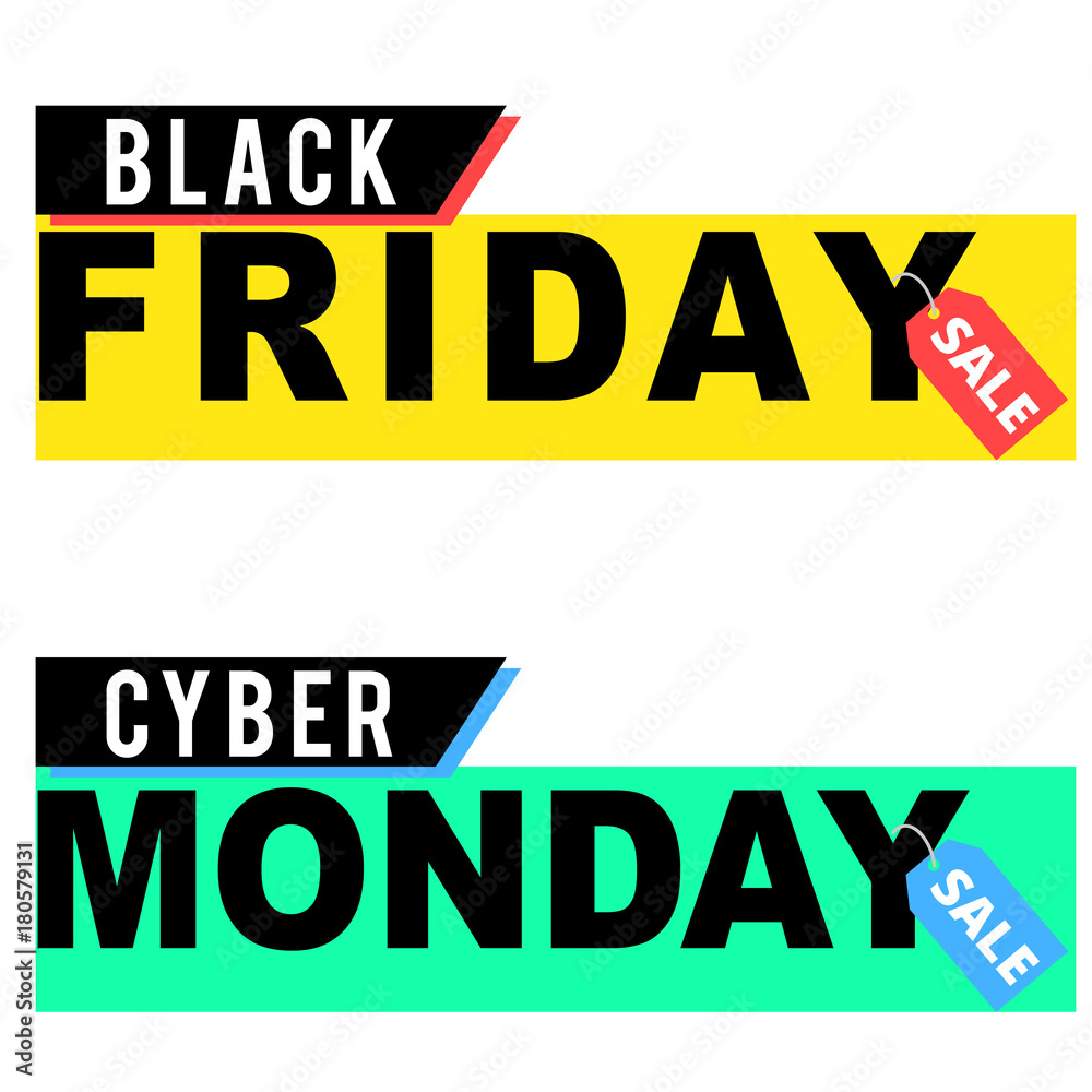 Black Friday and Cyber Monday sale banners Black Friday and Cyber Monday sale banners