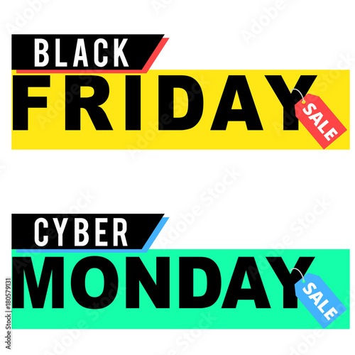 Black Friday and Cyber Monday sale banners
