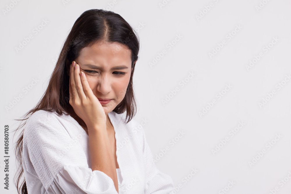 woman suffering from toothache, tooth decay or sensitivity woman suffering from toothache, tooth decay or sensitivity
