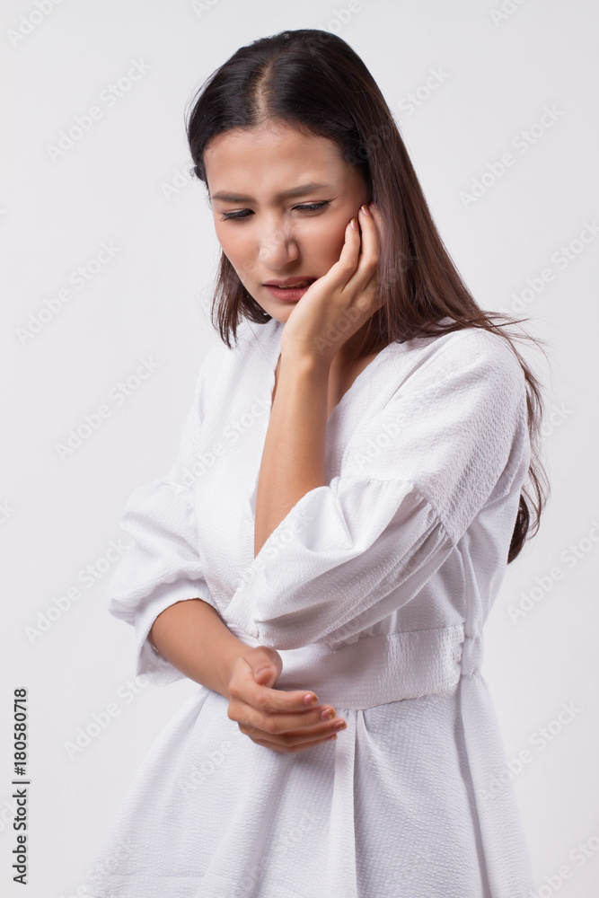 woman suffering from toothache, tooth decay or sensitivity woman suffering from toothache, tooth decay or sensitivity