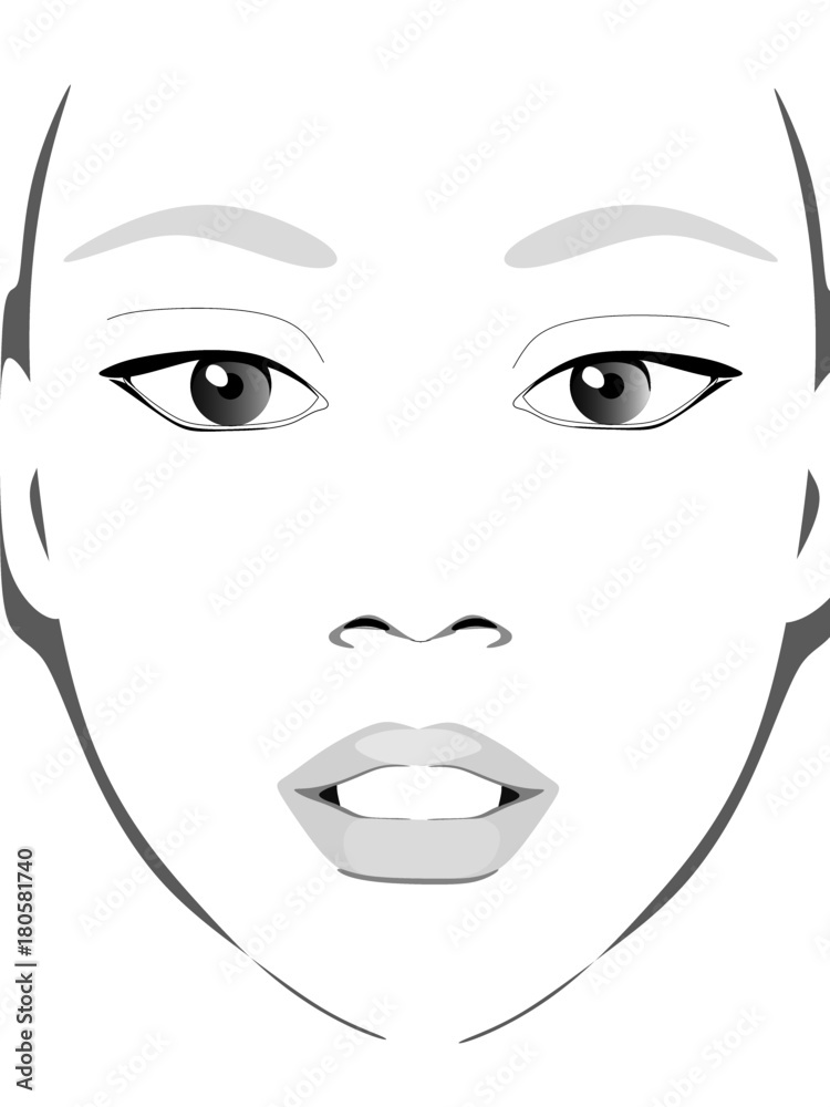 A woman's face for makeup samples A woman's face for makeup samples